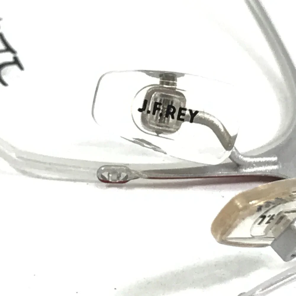 J.F. Rey Eyeglasses Frames JF2558 3010 Red Silver Cat Eye Half Rim 52-16-132